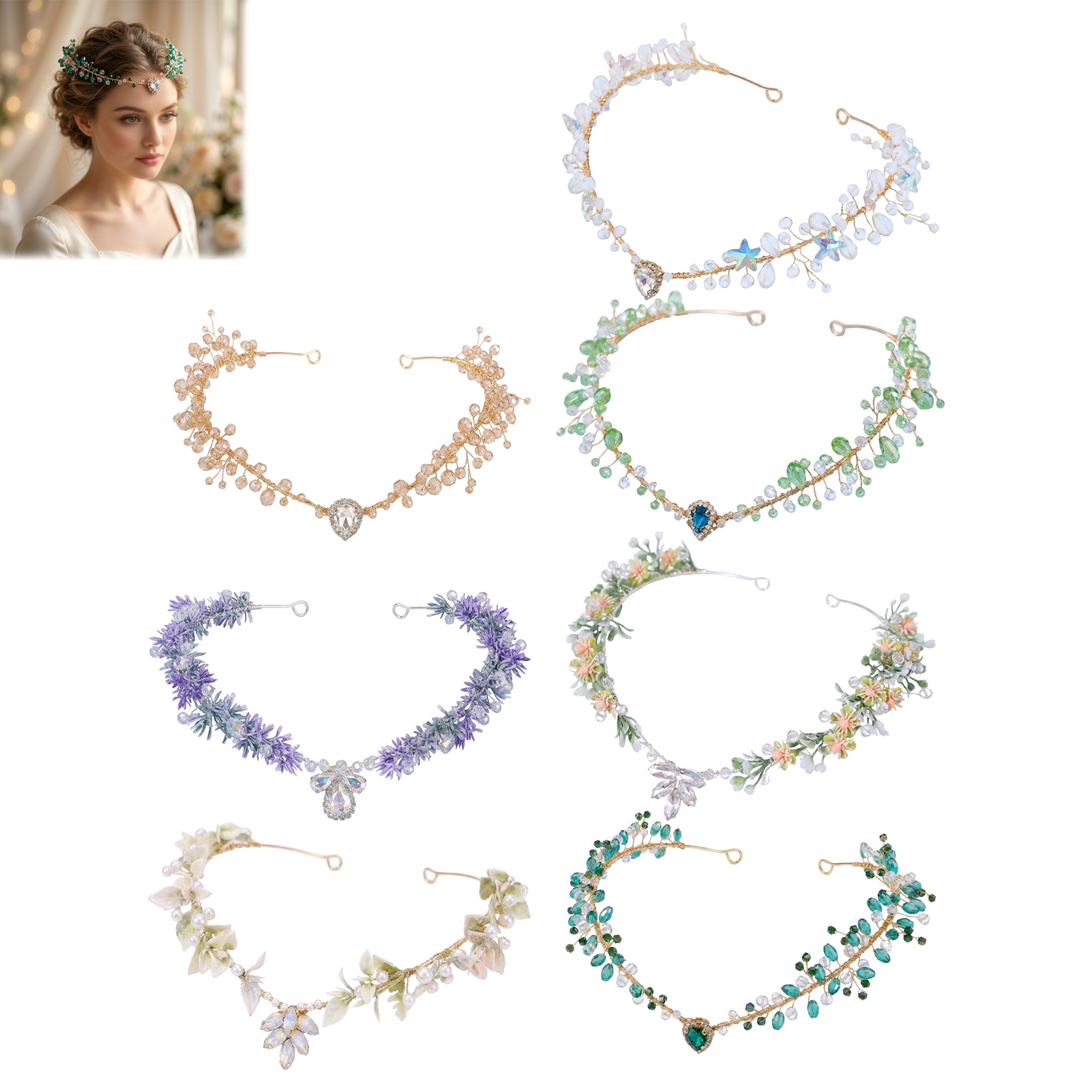 Bridal Hairband Triangular Cry - Wedding Party Supply recension och pris