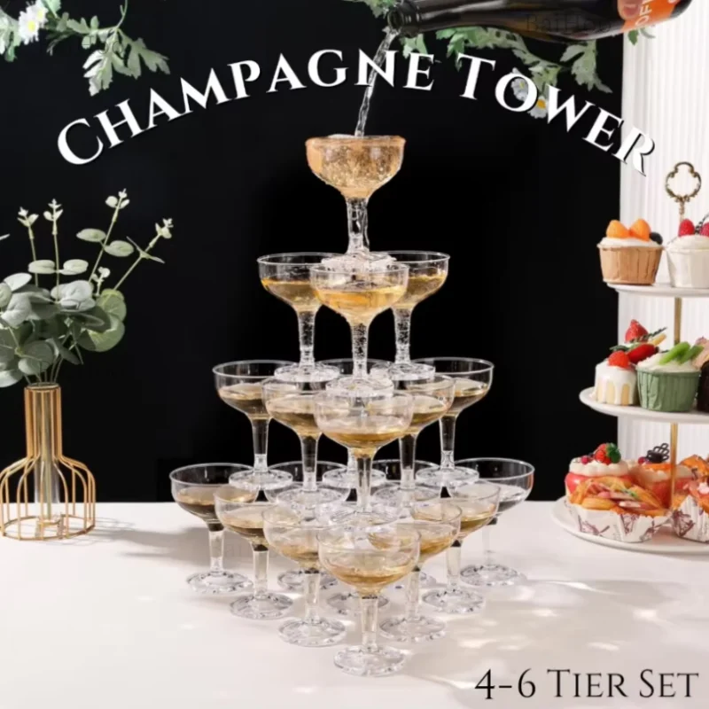 20-60PCS Acrylic Champagne Cou - Champagne Tower Set recension och pris