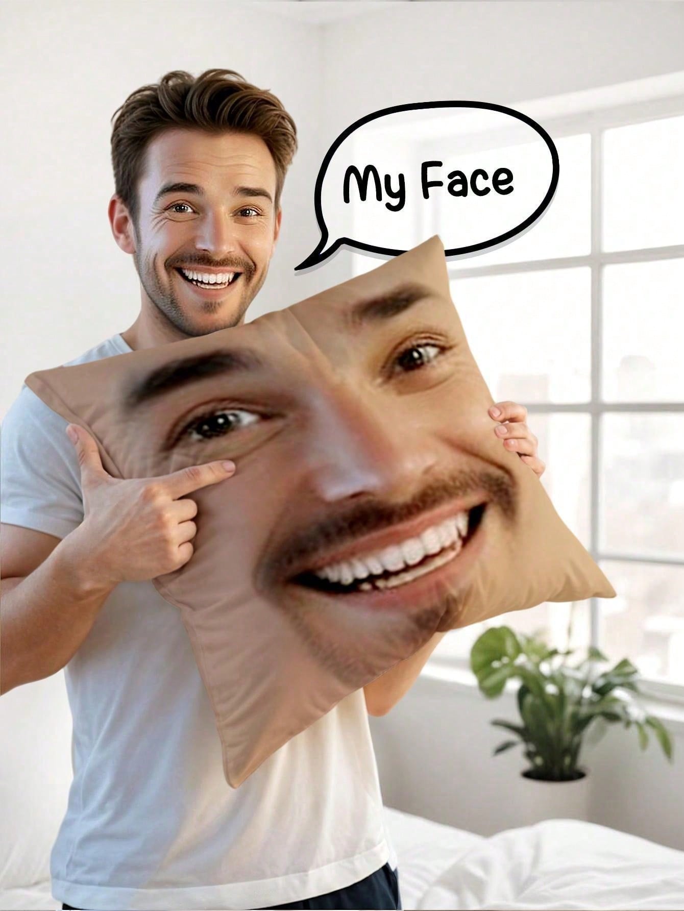 1pc Custom Face Square Pillow  - Wedding Party Supply recension och pris