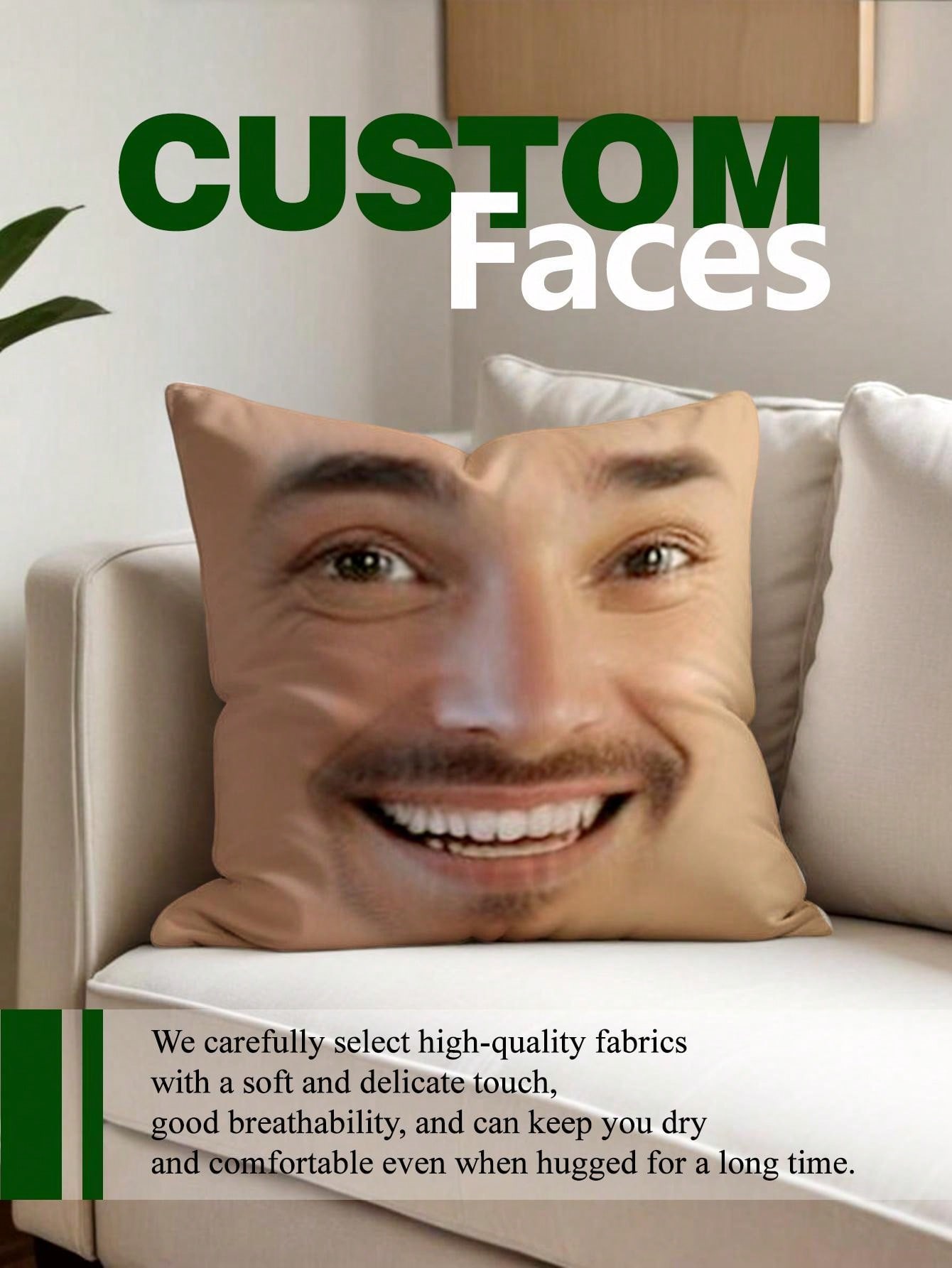 1pc Custom Face Square Pillow  - Wedding Party Supply recension och pris
