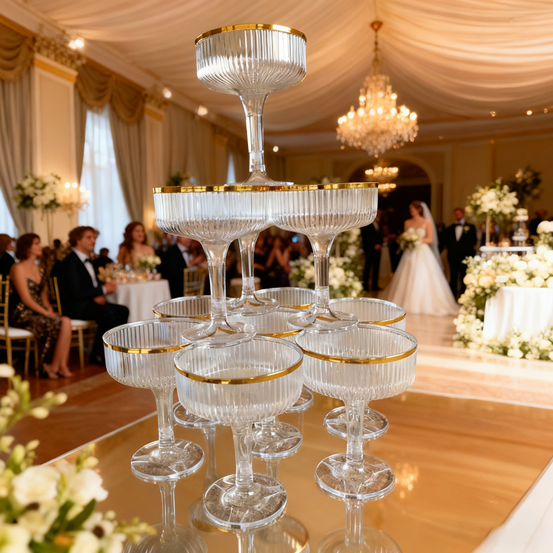 4-6Tier Acrylic Champagne Towe - Champagne Tower Set recension och pris