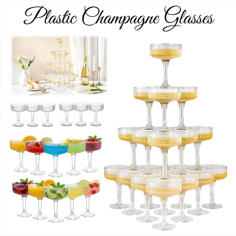 4-6Tier Plastic Champagne Towe - Champagne Tower Set recension och pris