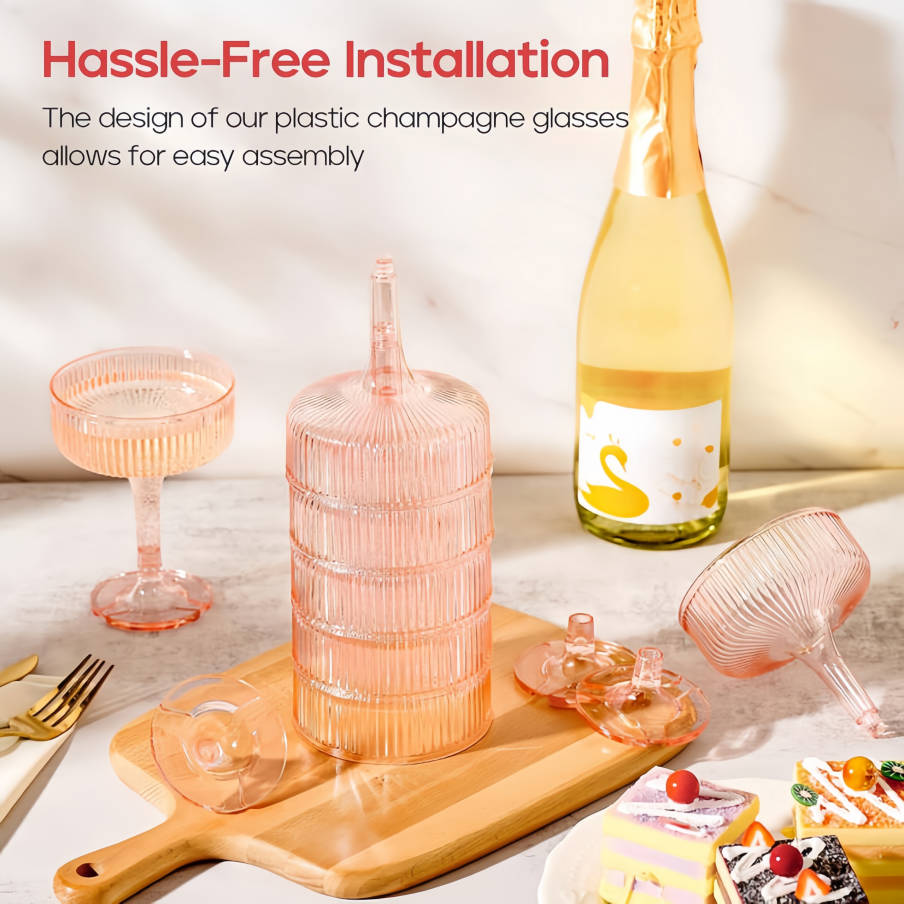 4-6Tier Plastic Champagne Towe - Champagne Tower Set recension och pris