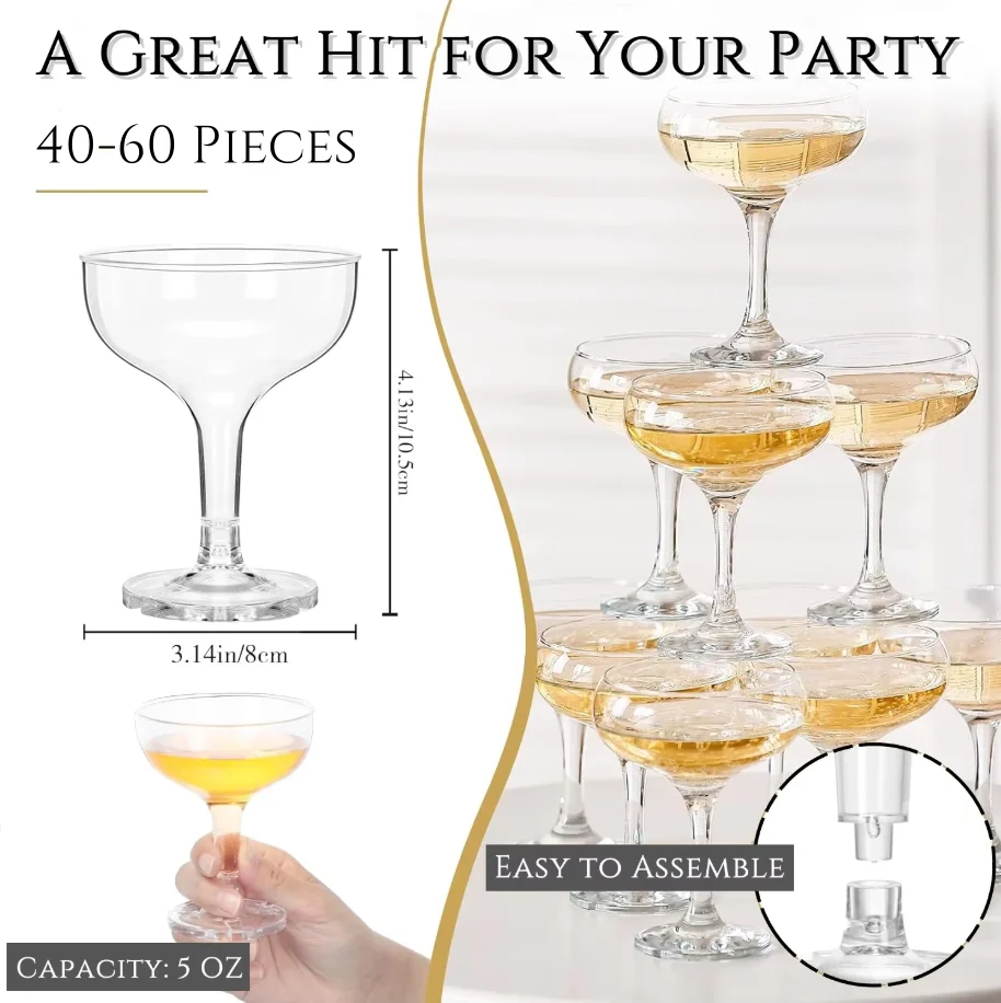 20-60PCS Acrylic Champagne Cou - Champagne Tower Set recension och pris