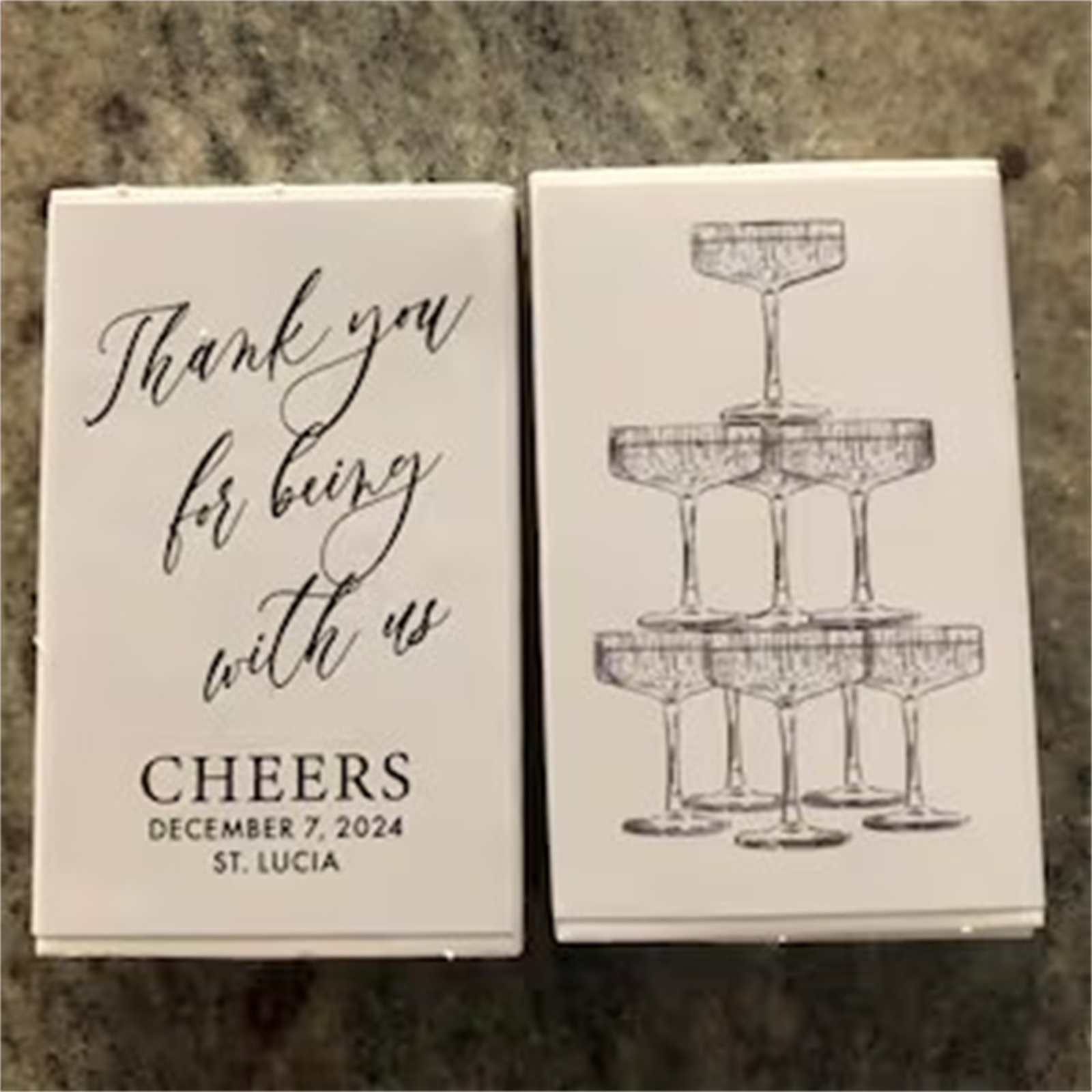 Personalized Matchboxes SET OF - Champagne Tower Set recension och pris