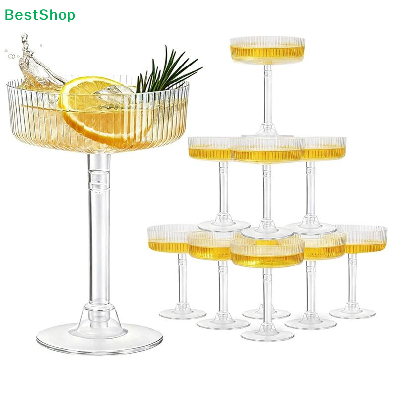 ☽10Pcs Plastic Martini Glasses - Champagne Tower Set recension och pris