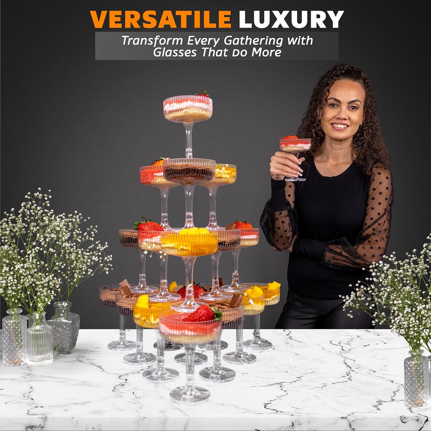 20-60PCS ACRYLIC Champagne Tow - Champagne Tower Set recension och pris