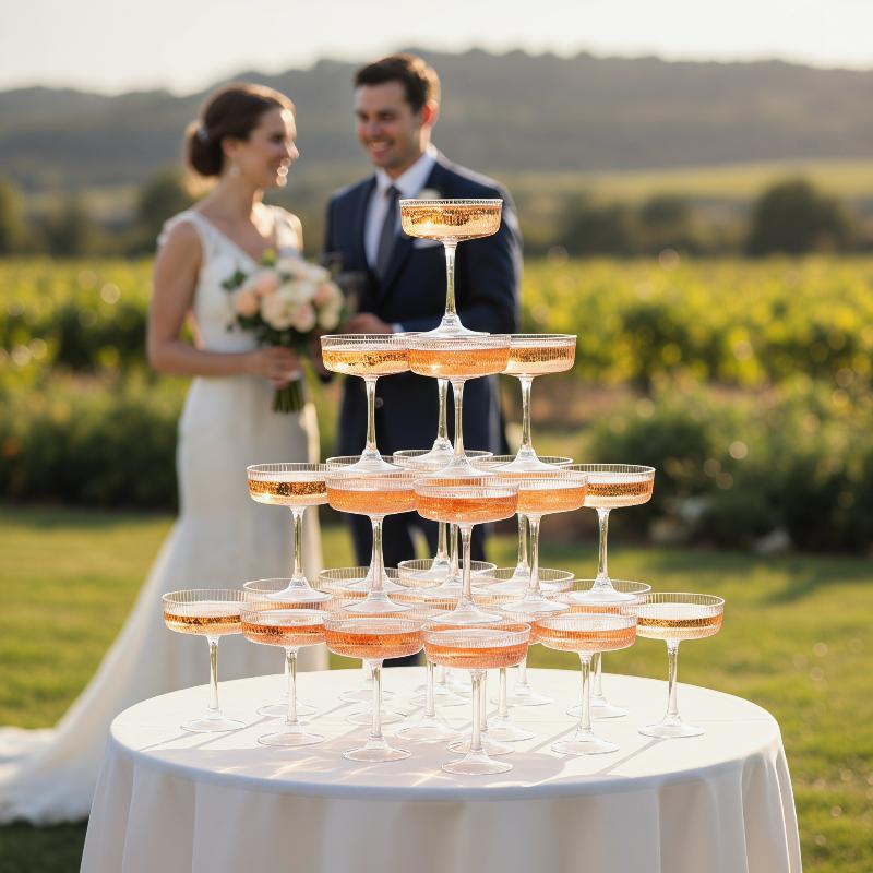 10Pcs Shatterproof Plastic Mar - Champagne Tower Set recension och pris